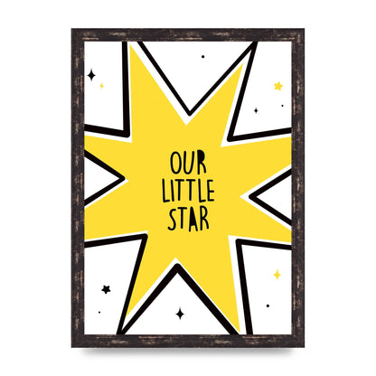 Our Little Star Wall Art - A3 framed