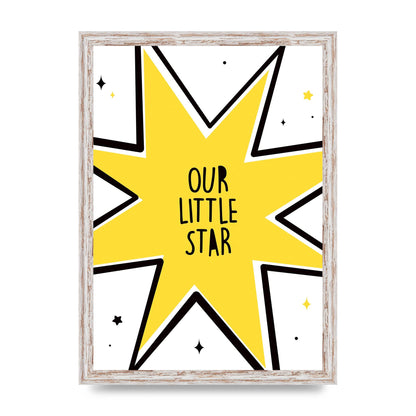 Our Little Star Wall Art - A3 framed