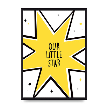 Our Little Star Wall Art - A3 framed