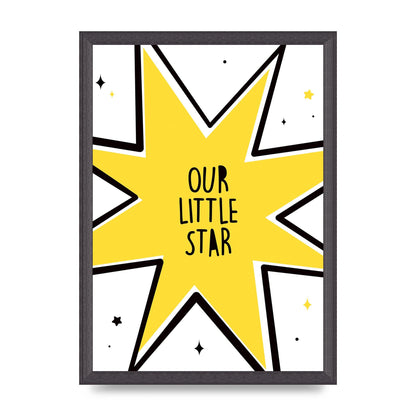Our Little Star Wall Art - A3 framed