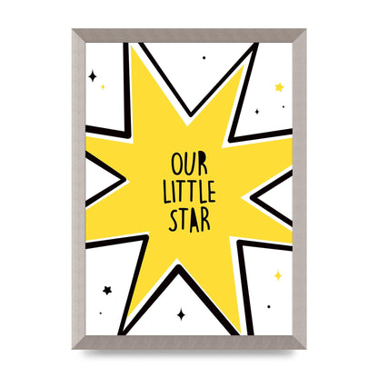 Our Little Star Wall Art - A3 framed