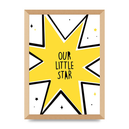 Our Little Star Wall Art - A3 framed