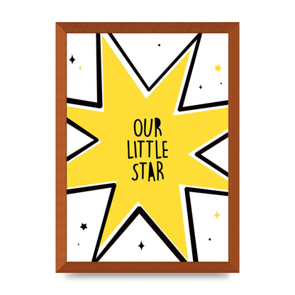 Our Little Star Wall Art - A3 framed