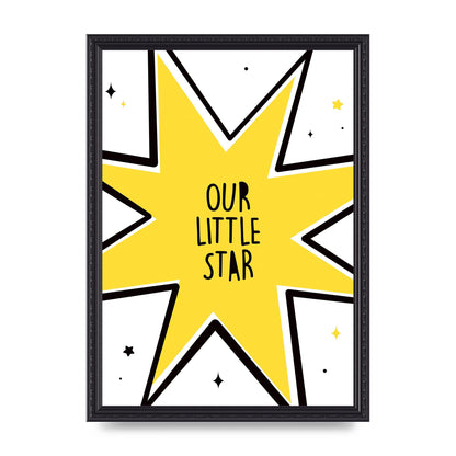 Our Little Star Wall Art - A3 framed