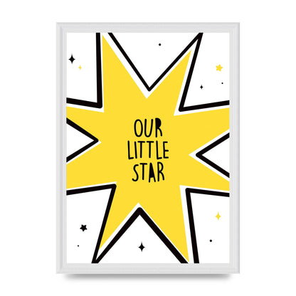 Our Little Star Wall Art - A3 framed