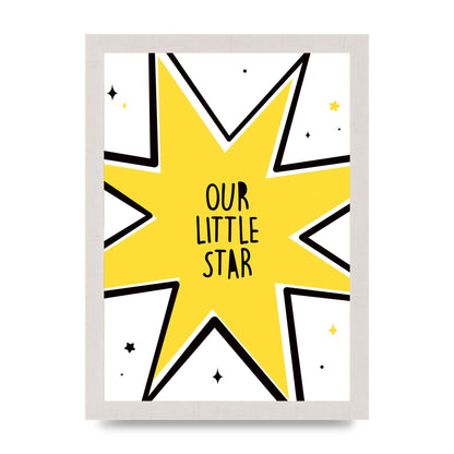 Our Little Star Wall Art - A4 framed