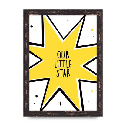Our Little Star Wall Art - A4 framed
