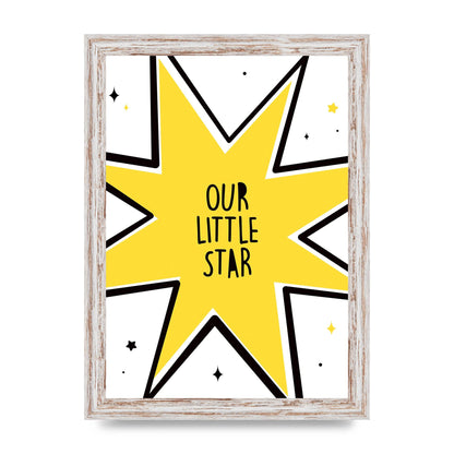 Our Little Star Wall Art - A4 framed