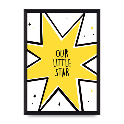 Our Little Star Wall Art - A4 framed