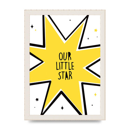 Our Little Star Wall Art - A4 framed