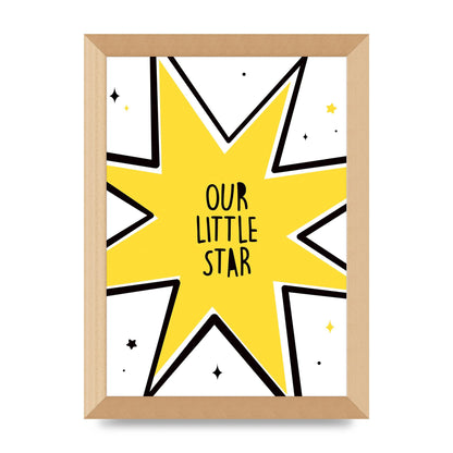 Our Little Star Wall Art - A4 framed