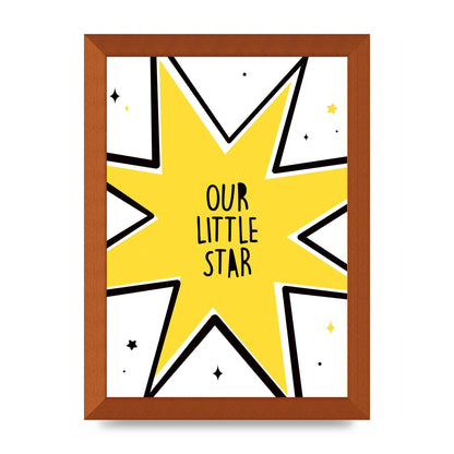Our Little Star Wall Art - A4 framed