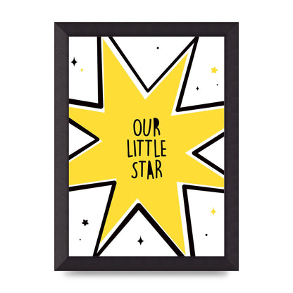 Our Little Star Wall Art - A4 framed