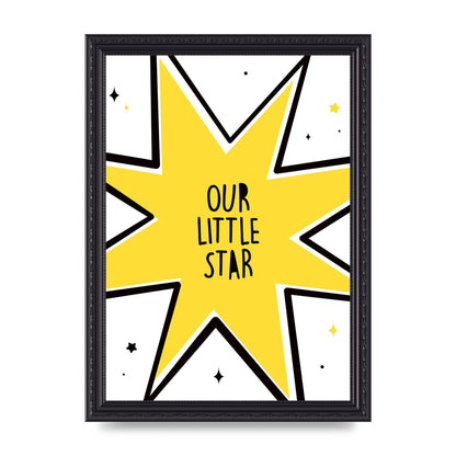Our Little Star Wall Art - A4 framed