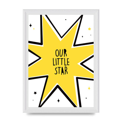 Our Little Star Wall Art - A4 framed