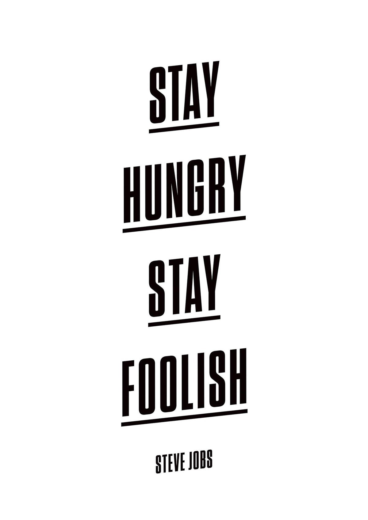 Stay Hungry Stay Foolish" Printed Poster - detail