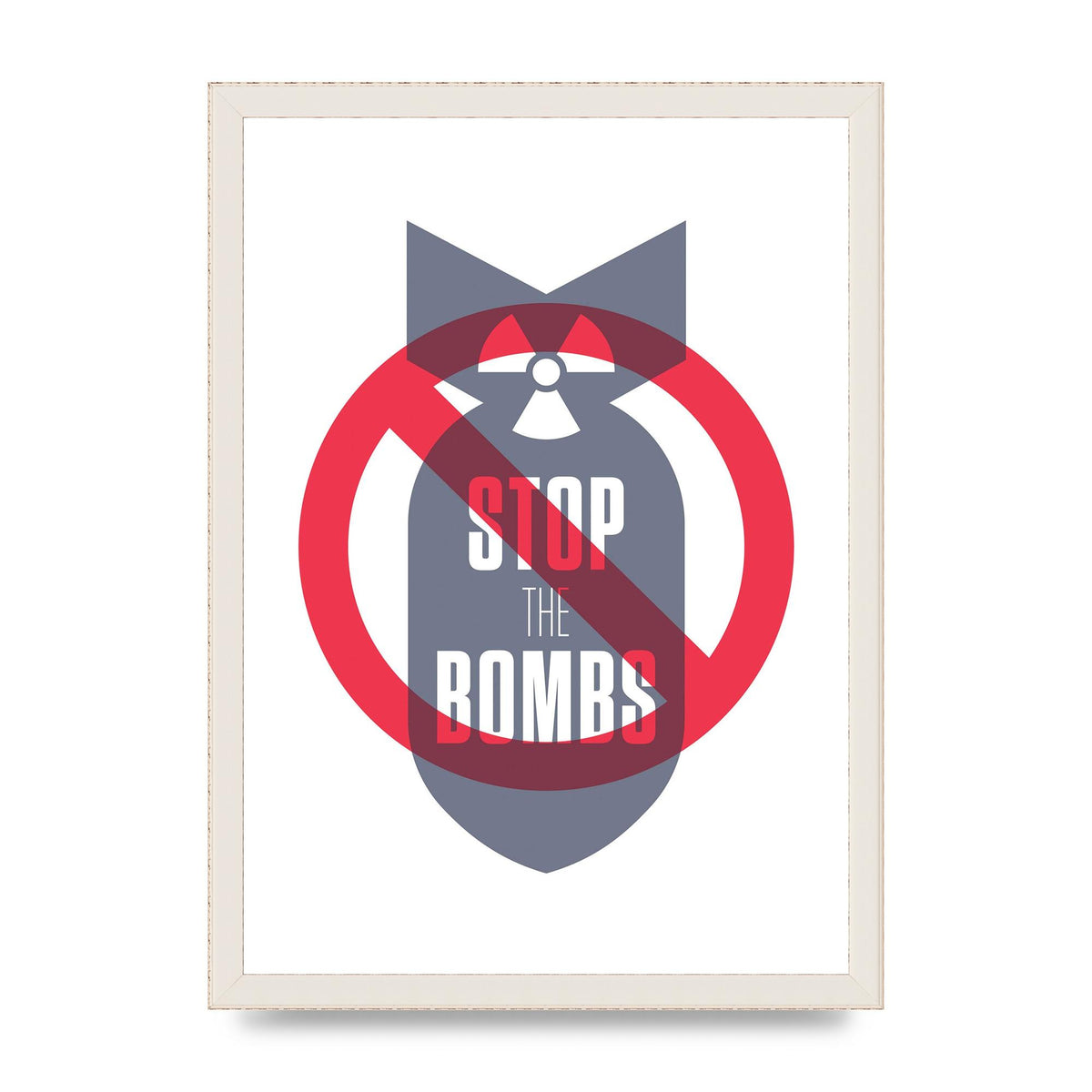Stop The Bombs" Wall Art - A3 framed