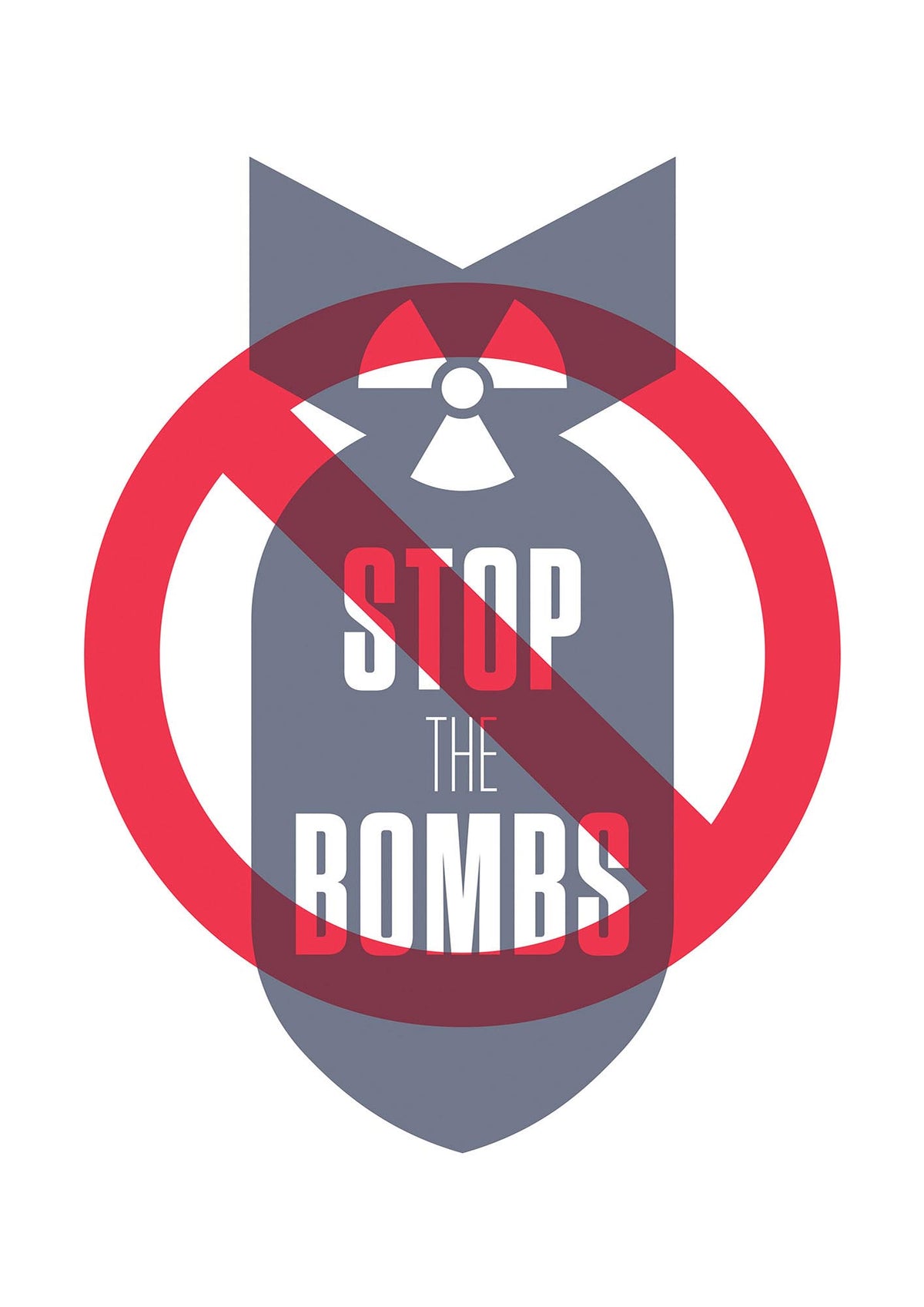 Stop The Bombs" Wall Art - detail