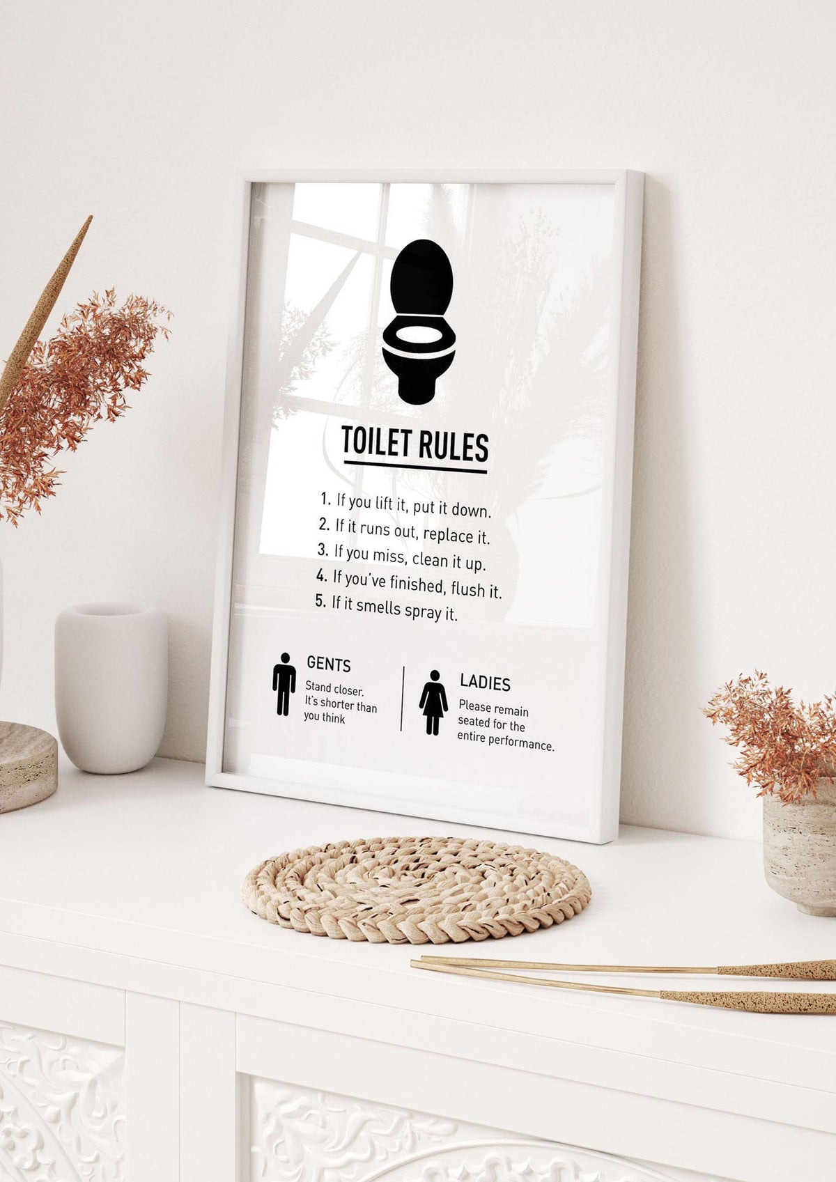 Toilet Rules" Printed Poster - hall 1