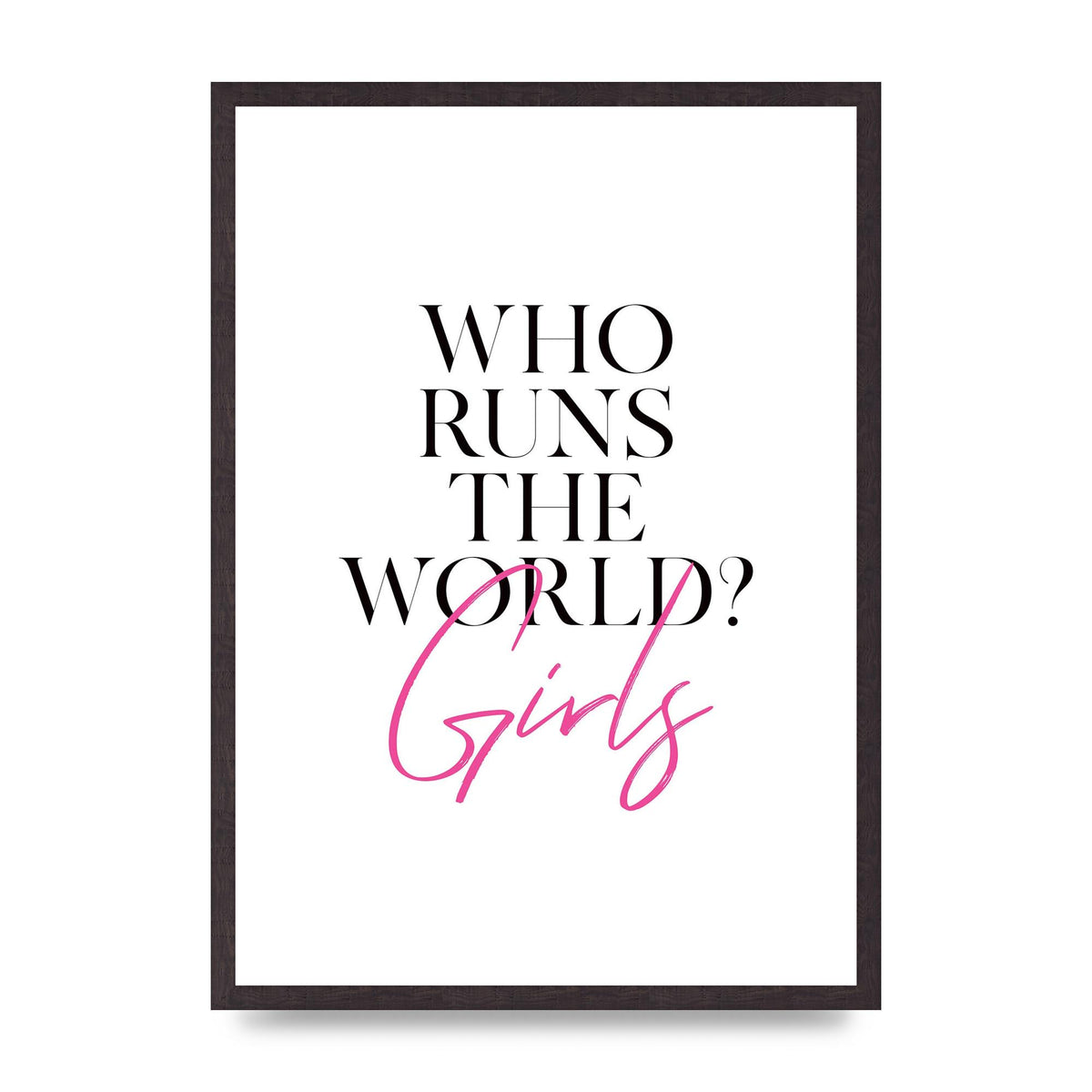 Who Runs The World" Printed Poster - A2 framed