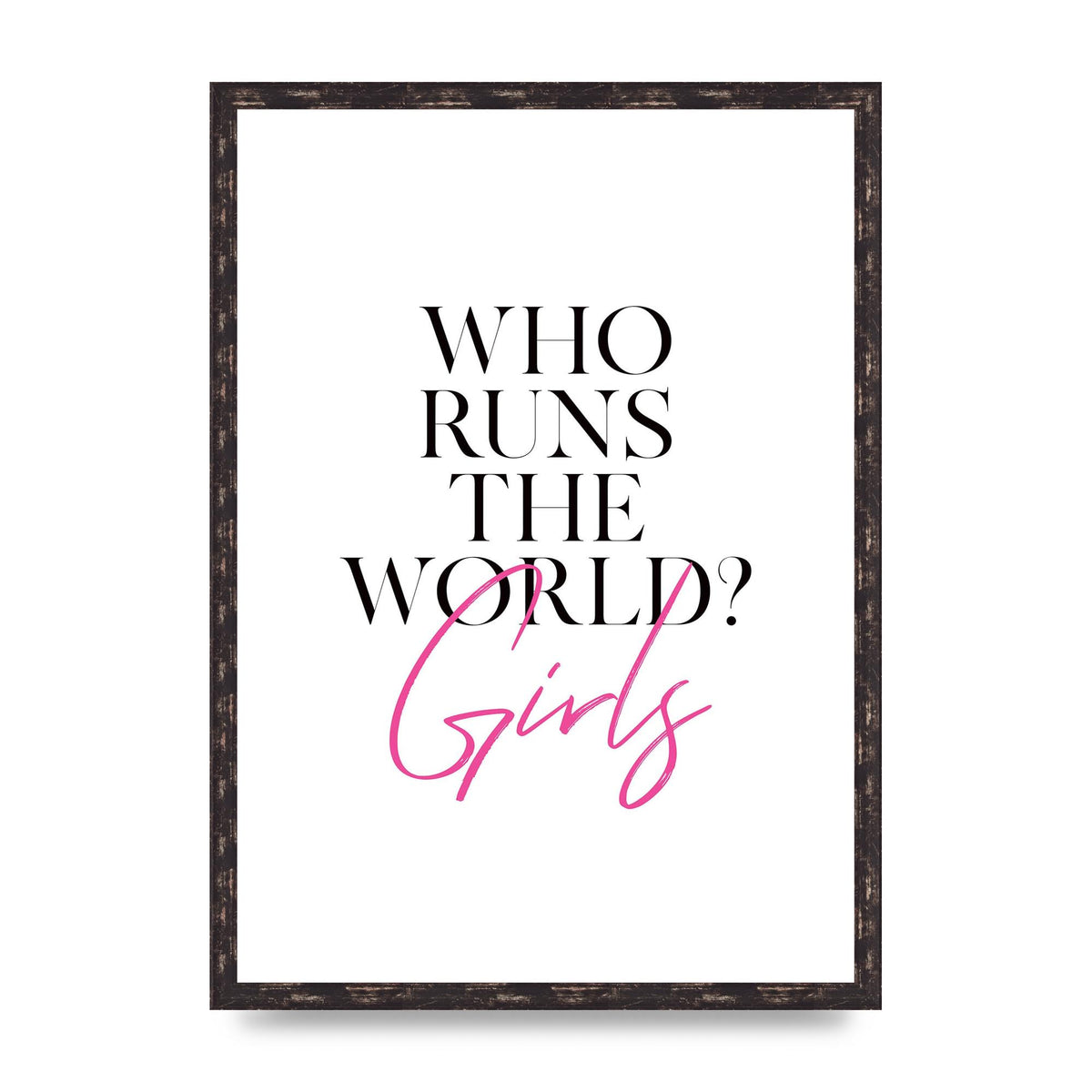 Who Runs The World" Printed Poster - A2 framed