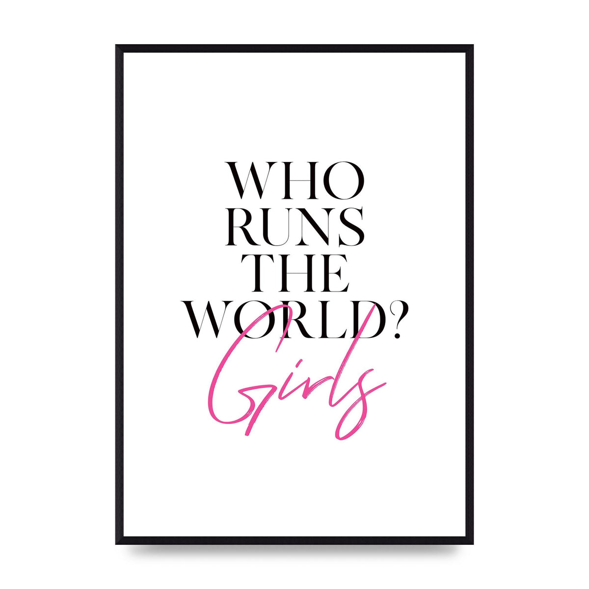Who Runs The World" Printed Poster - A2 framed
