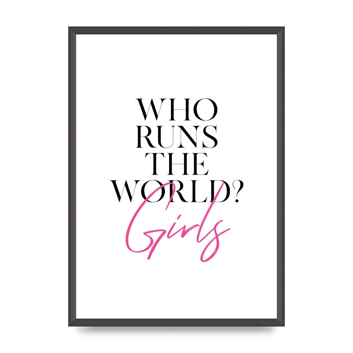 Who Runs The World" Printed Poster - A2 framed