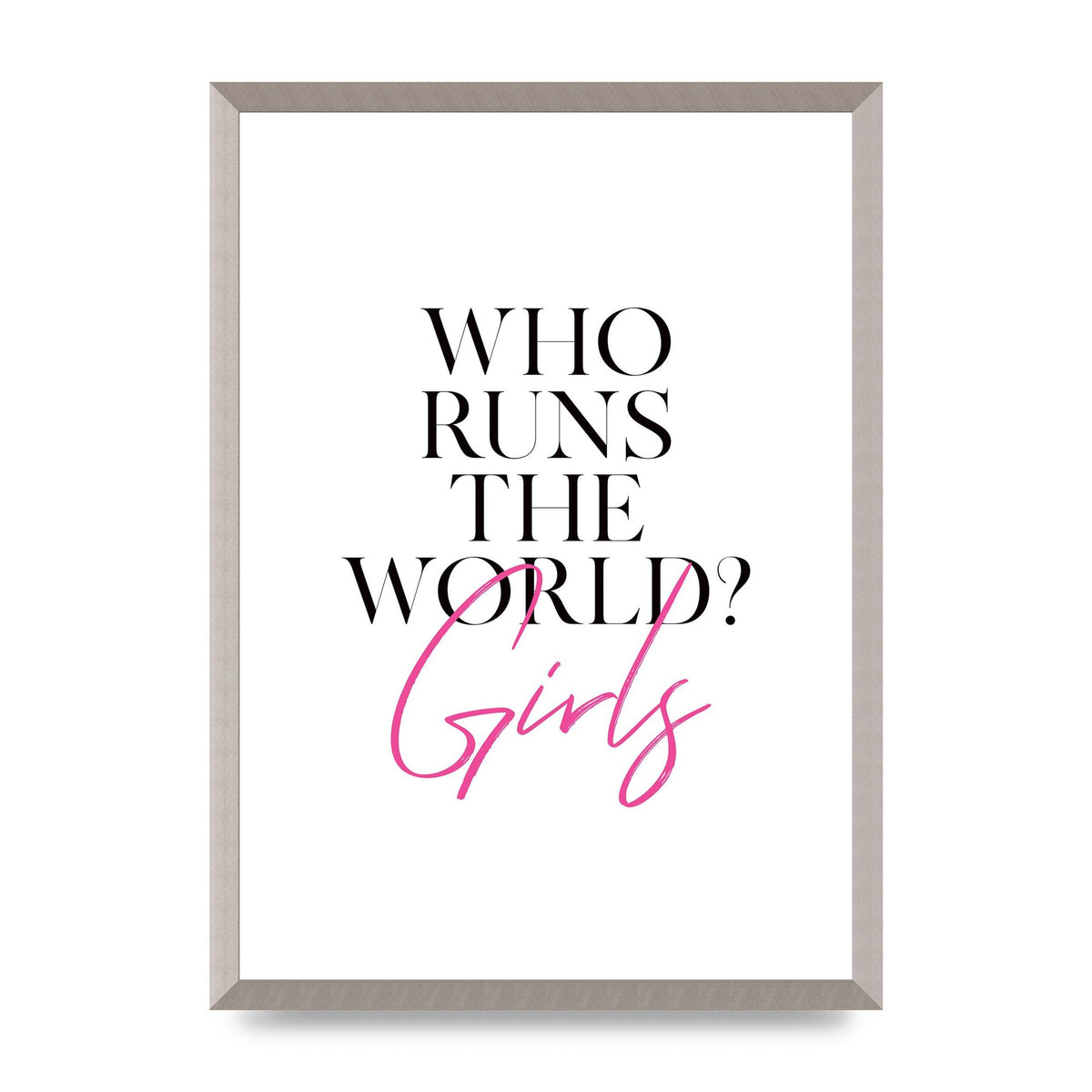 Who Runs The World" Printed Poster - A2 framed