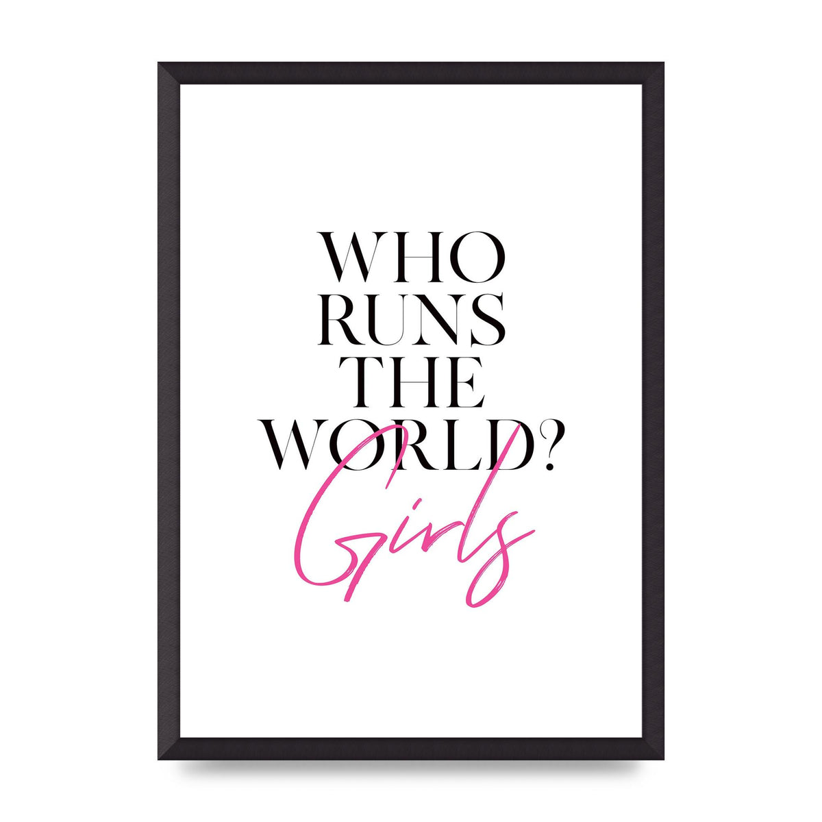Who Runs The World" Printed Poster - A2 framed