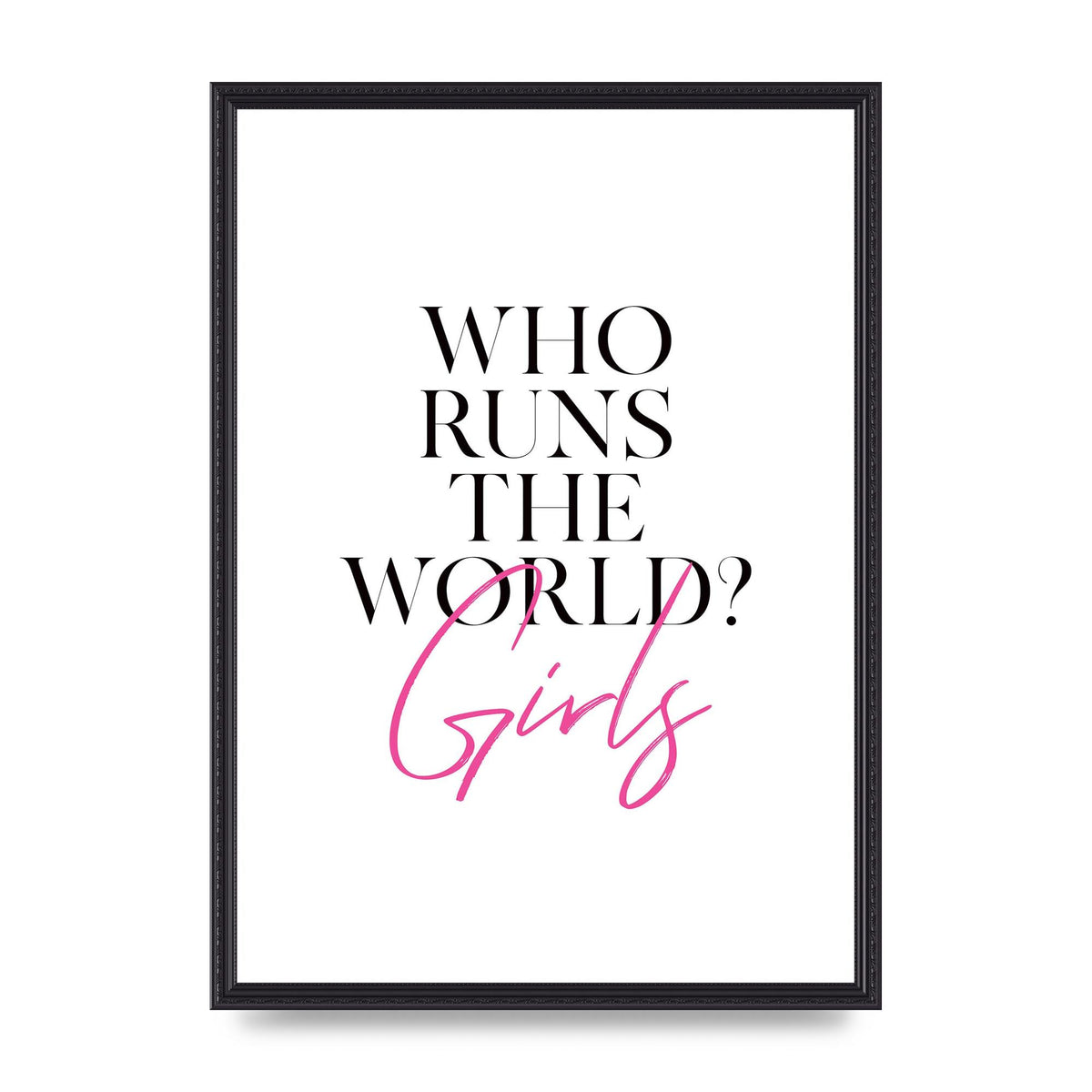 Who Runs The World" Printed Poster - A2 framed