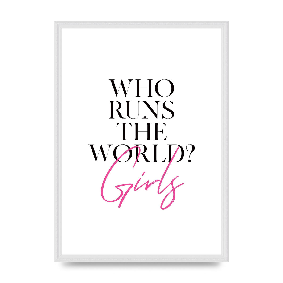 Who Runs The World" Printed Poster - A2 framed