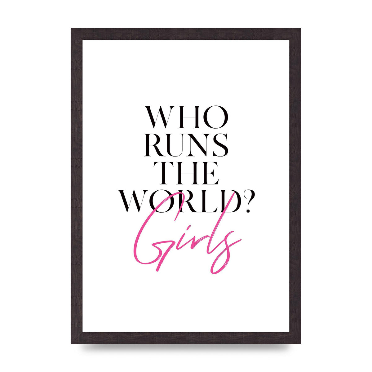 Who Runs The World" Printed Poster - A3 framed
