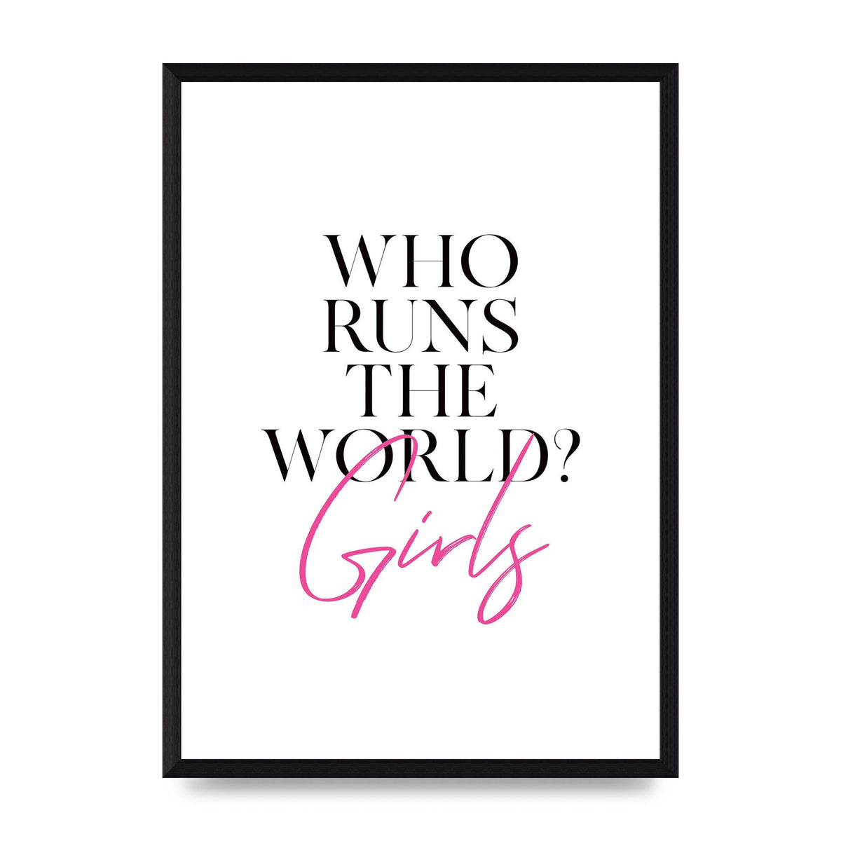 Who Runs The World" Printed Poster - A3 framed