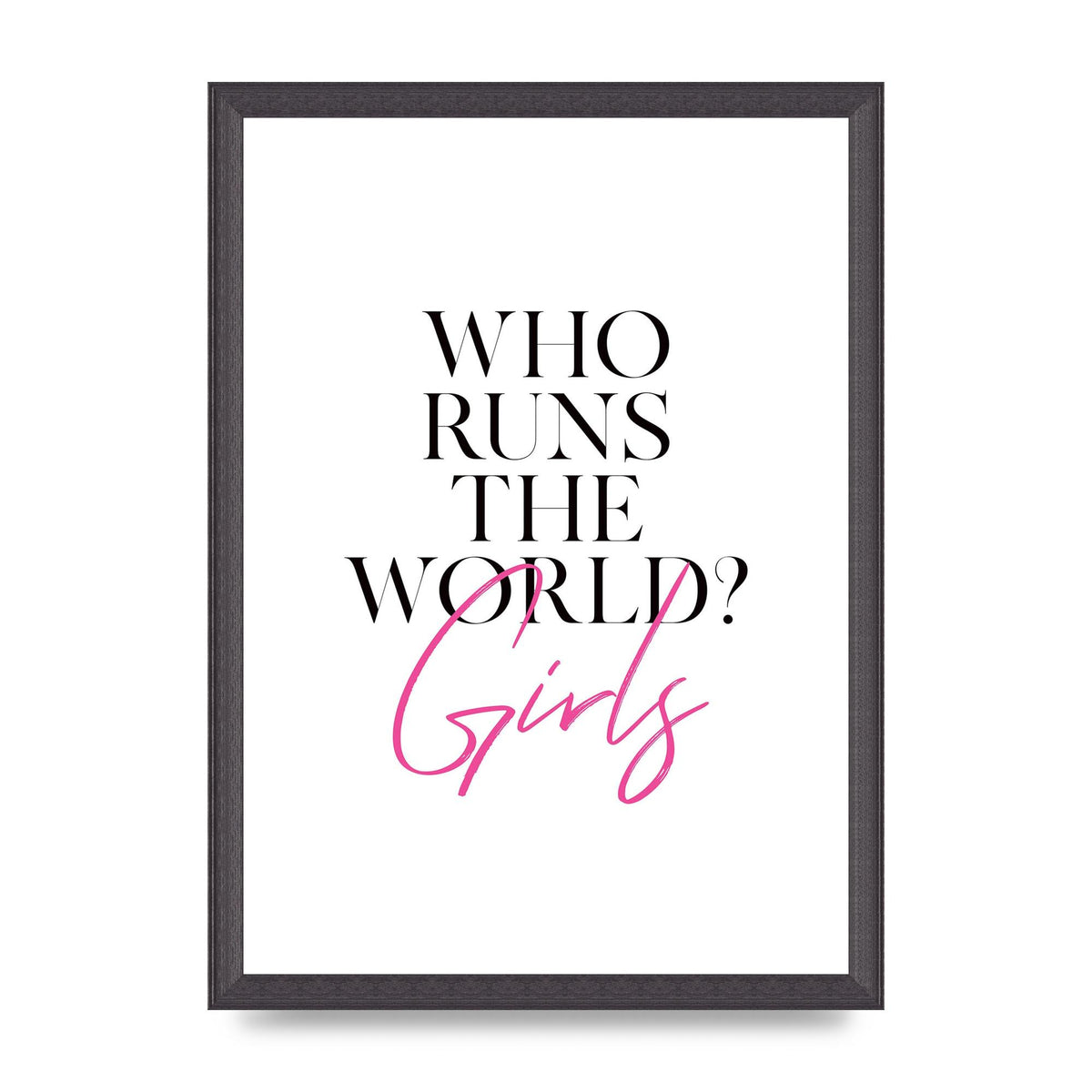 Who Runs The World" Printed Poster - A3 framed
