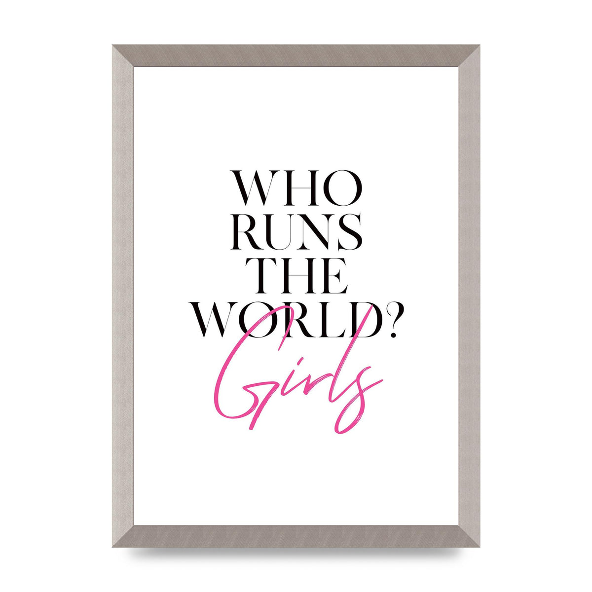 Who Runs The World" Printed Poster - A3 framed