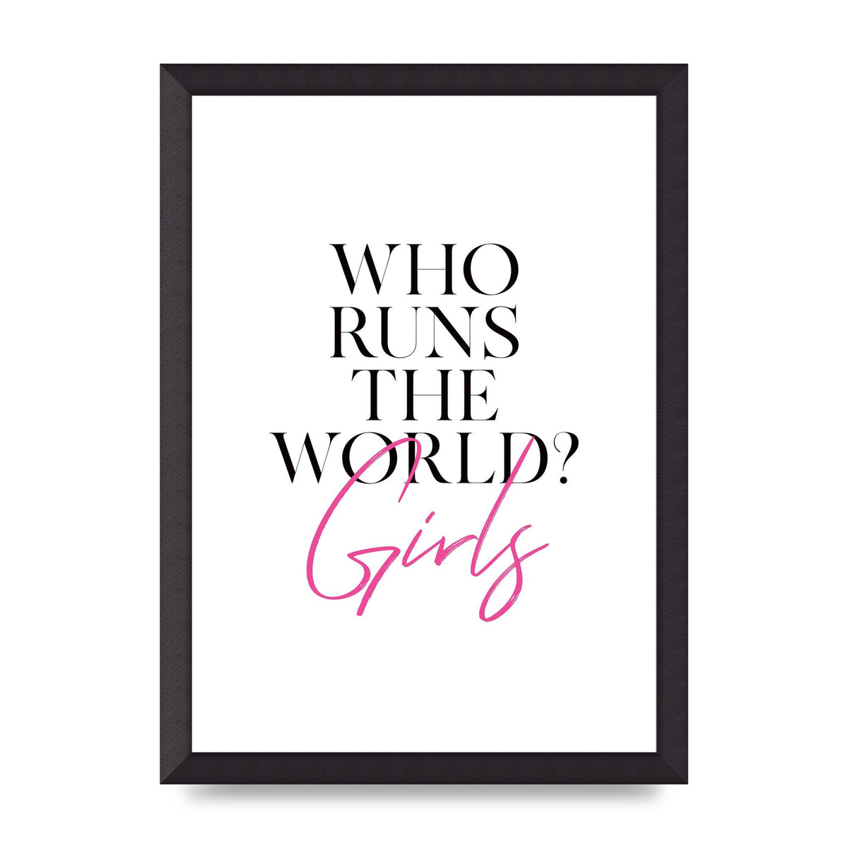 Who Runs The World" Printed Poster - A3 framed