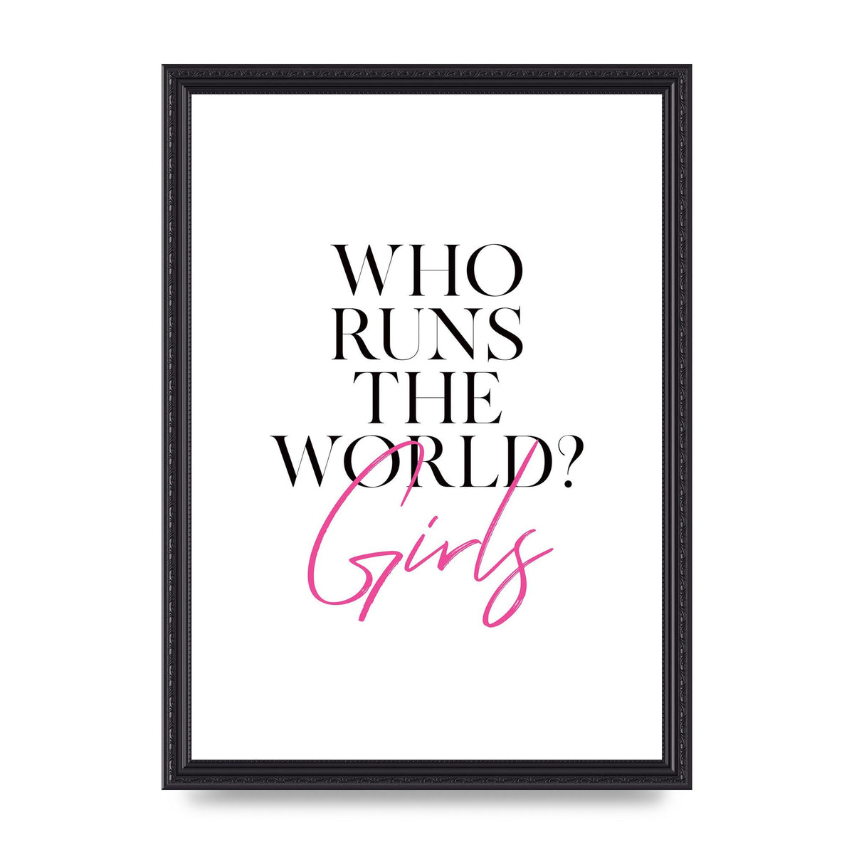 Who Runs The World" Printed Poster - A3 framed