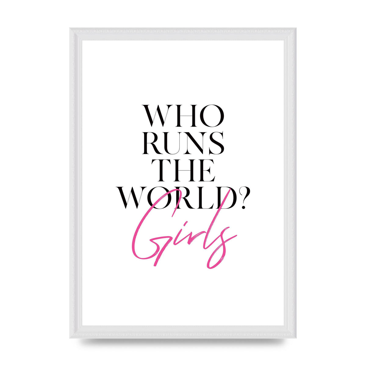 Who Runs The World" Printed Poster - A3 framed