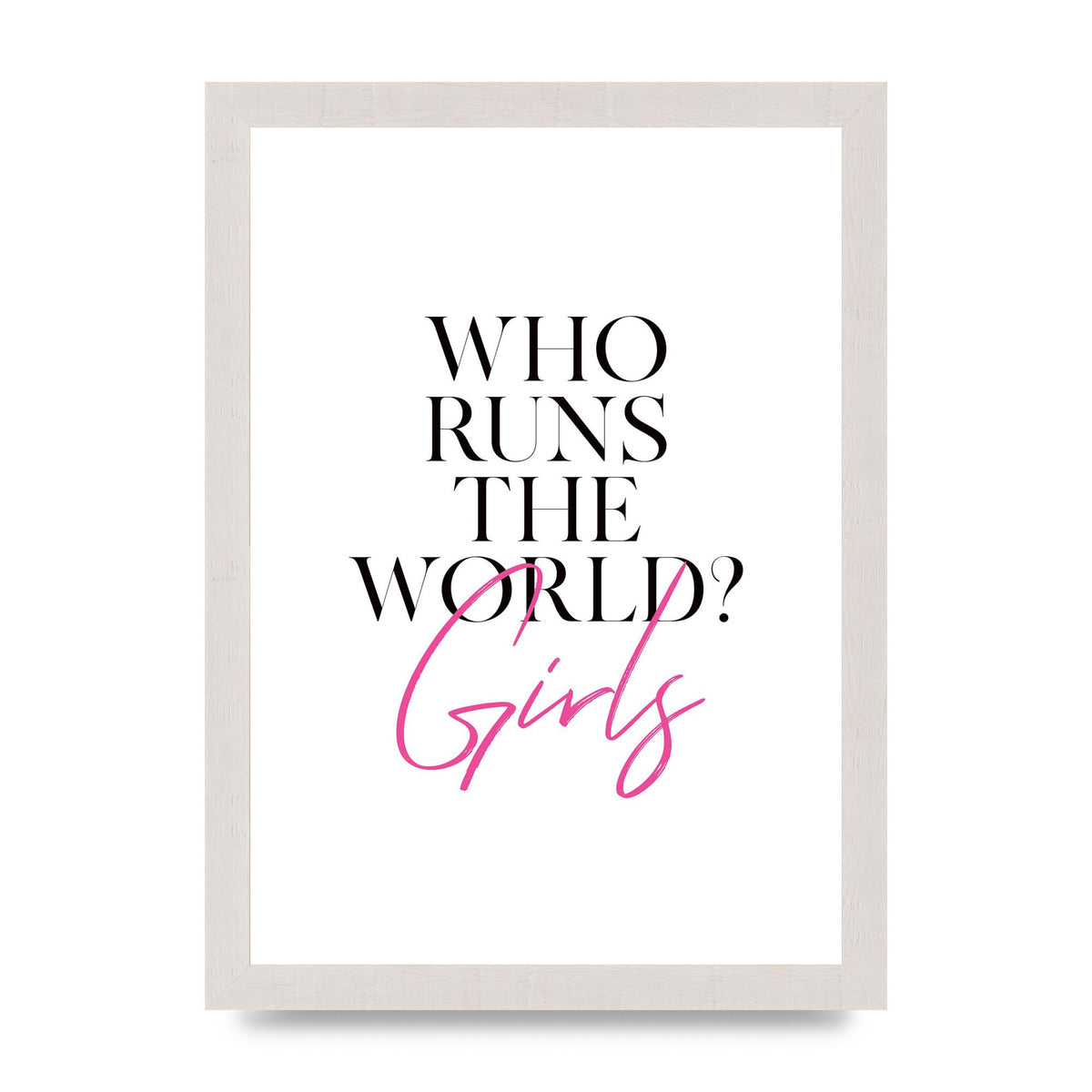 Who Runs The World" Printed Poster - A4 framed
