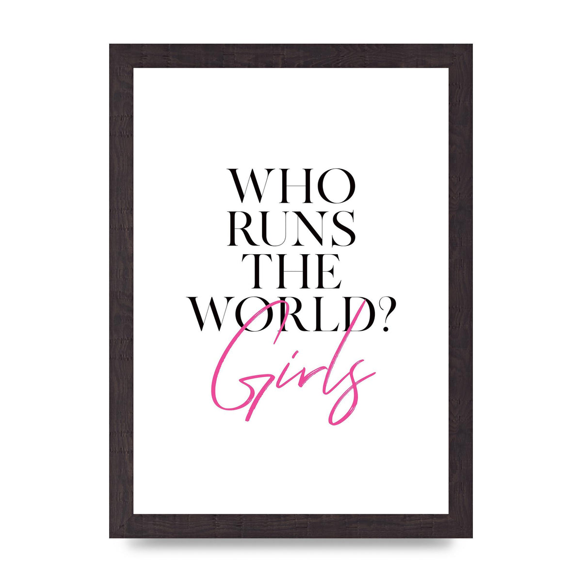 Who Runs The World" Printed Poster - A4 framed