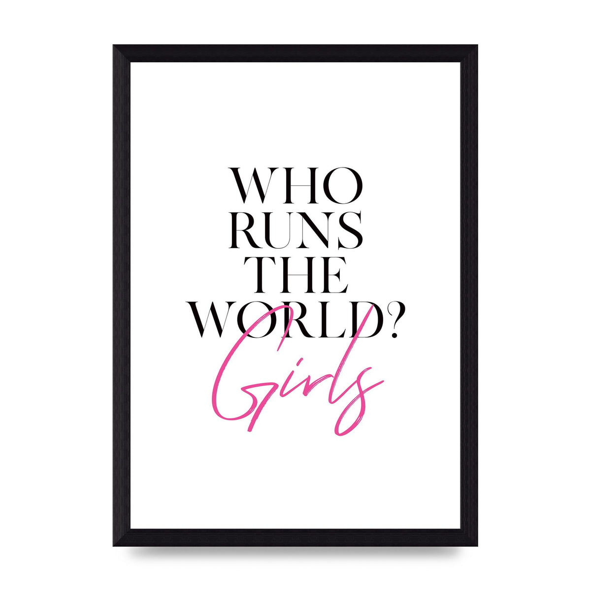 Who Runs The World" Printed Poster - A4 framed
