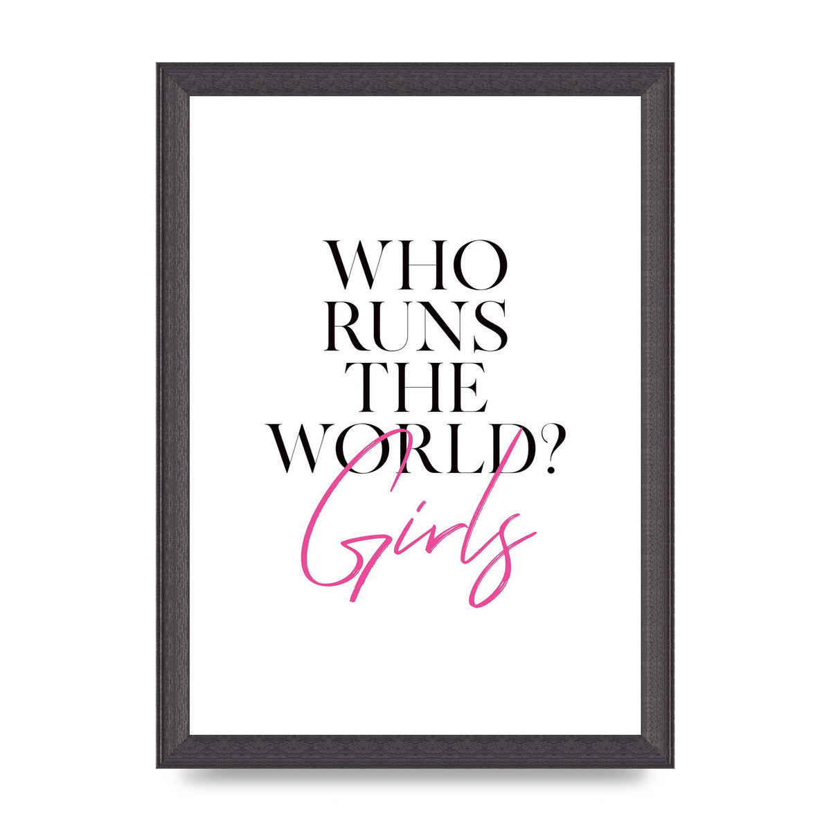 Who Runs The World" Printed Poster - A4 framed