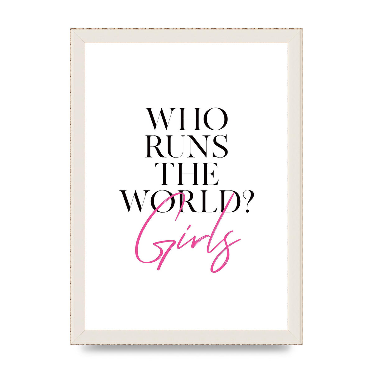 Who Runs The World" Printed Poster - A4 framed