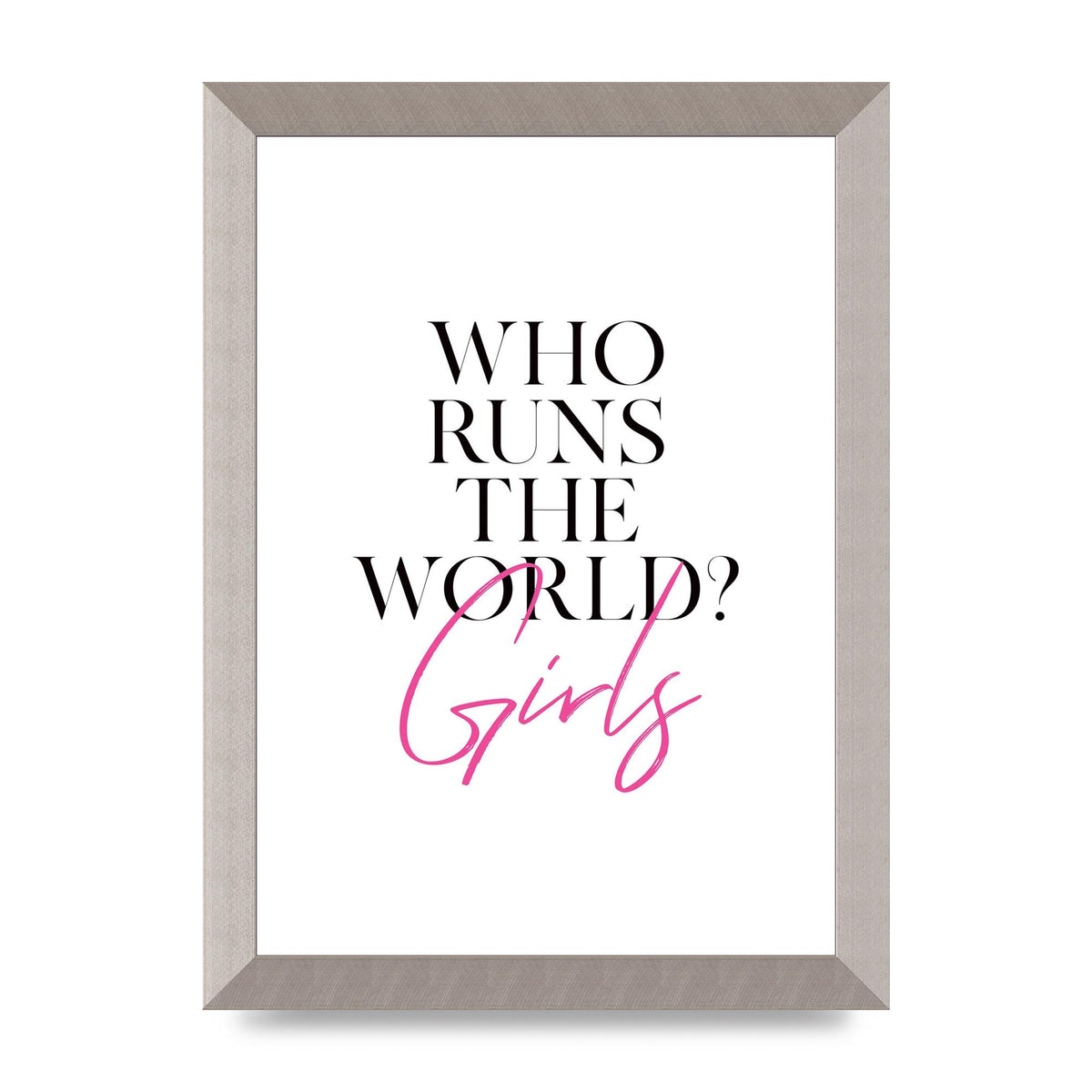 Who Runs The World" Printed Poster - A4 framed