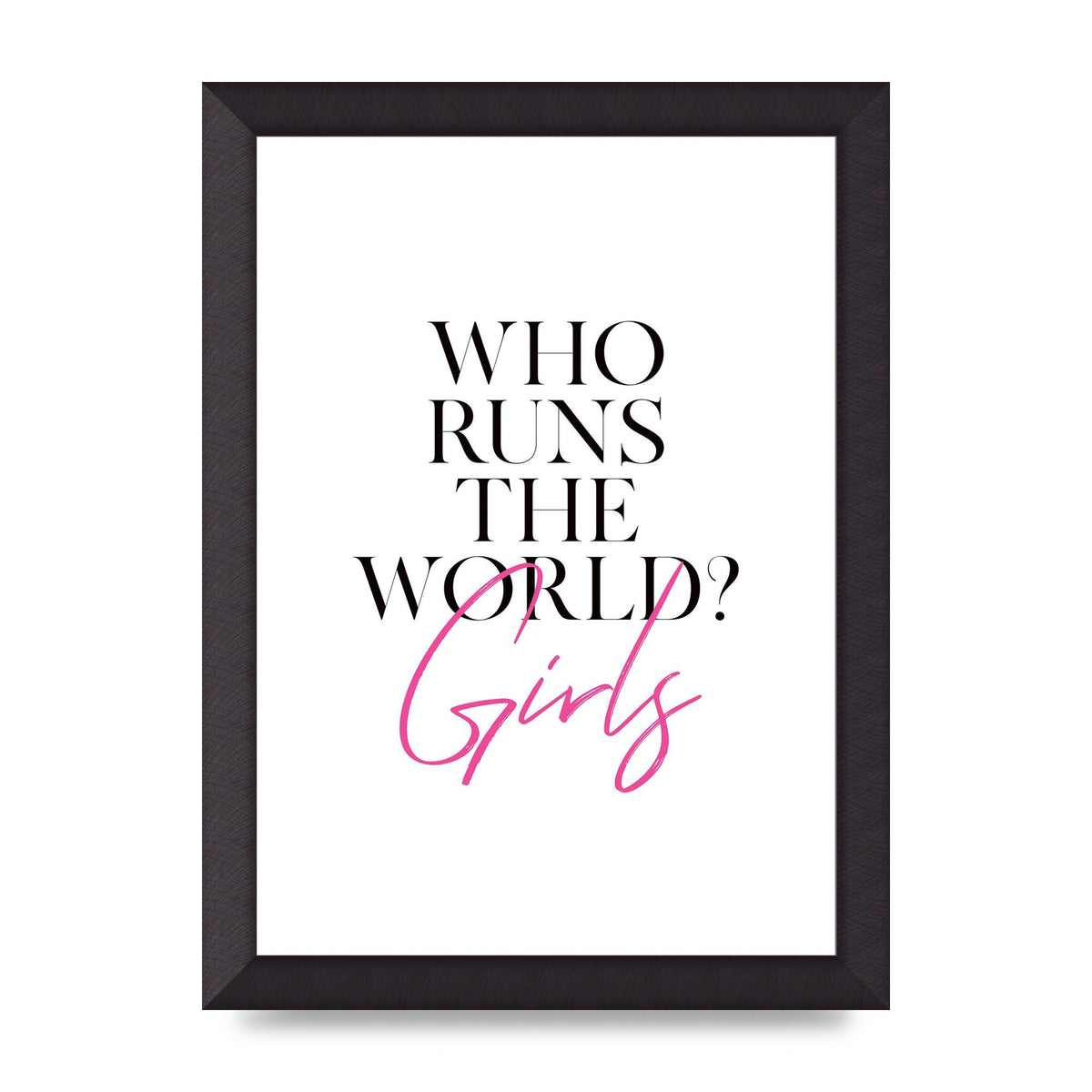 Who Runs The World" Printed Poster - A4 framed
