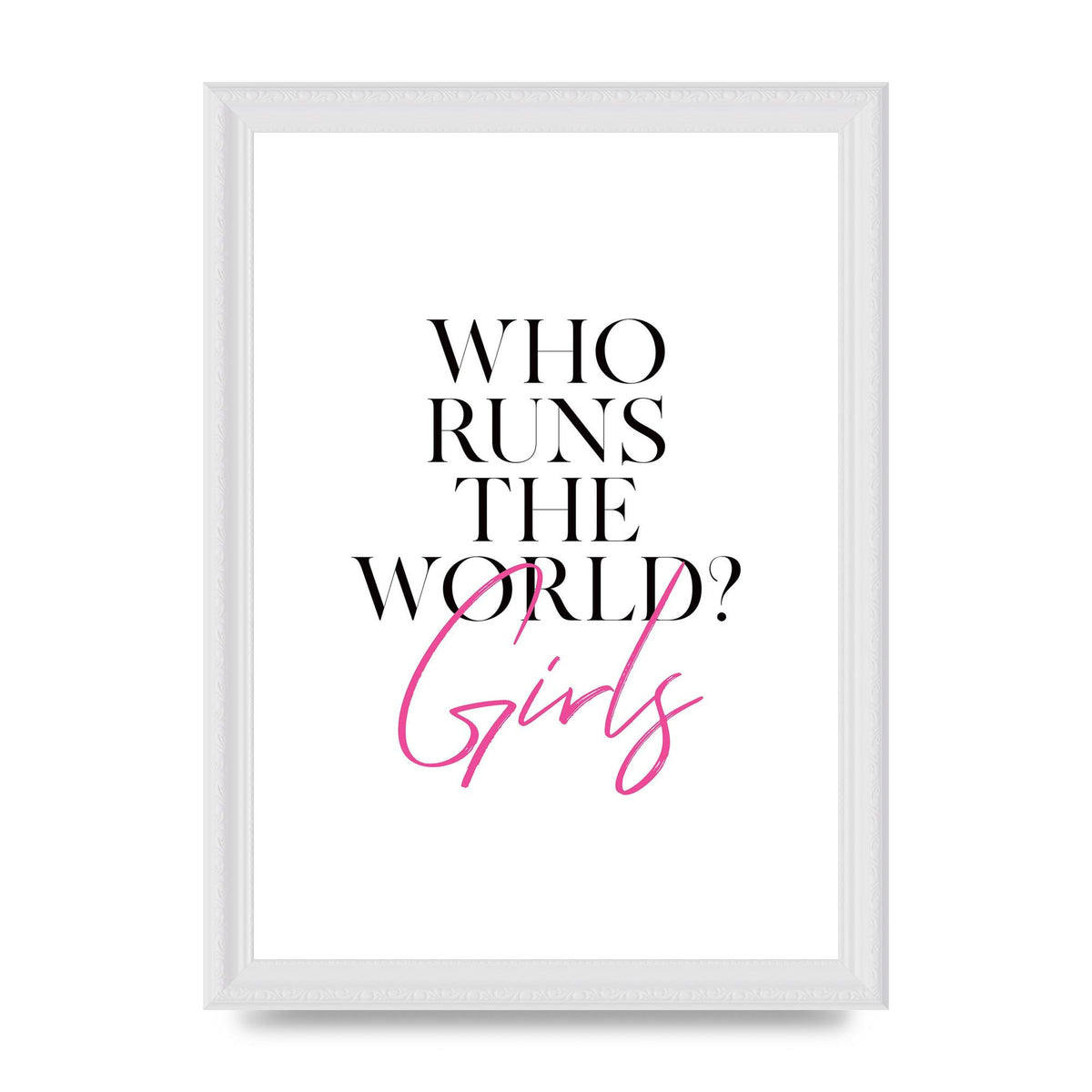 Who Runs The World" Printed Poster - A4 framed