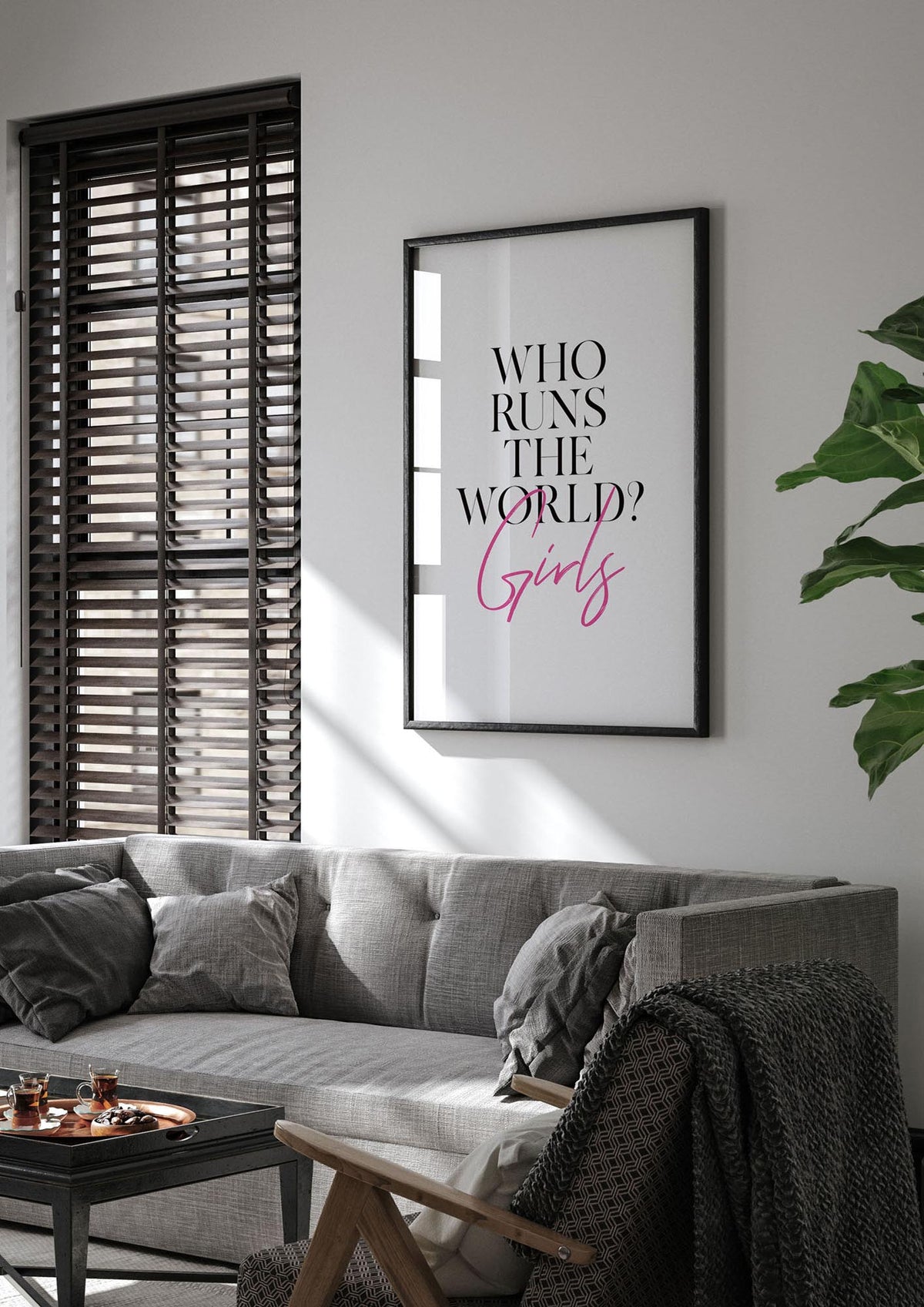 Who Runs The World" Printed Poster - living room 1