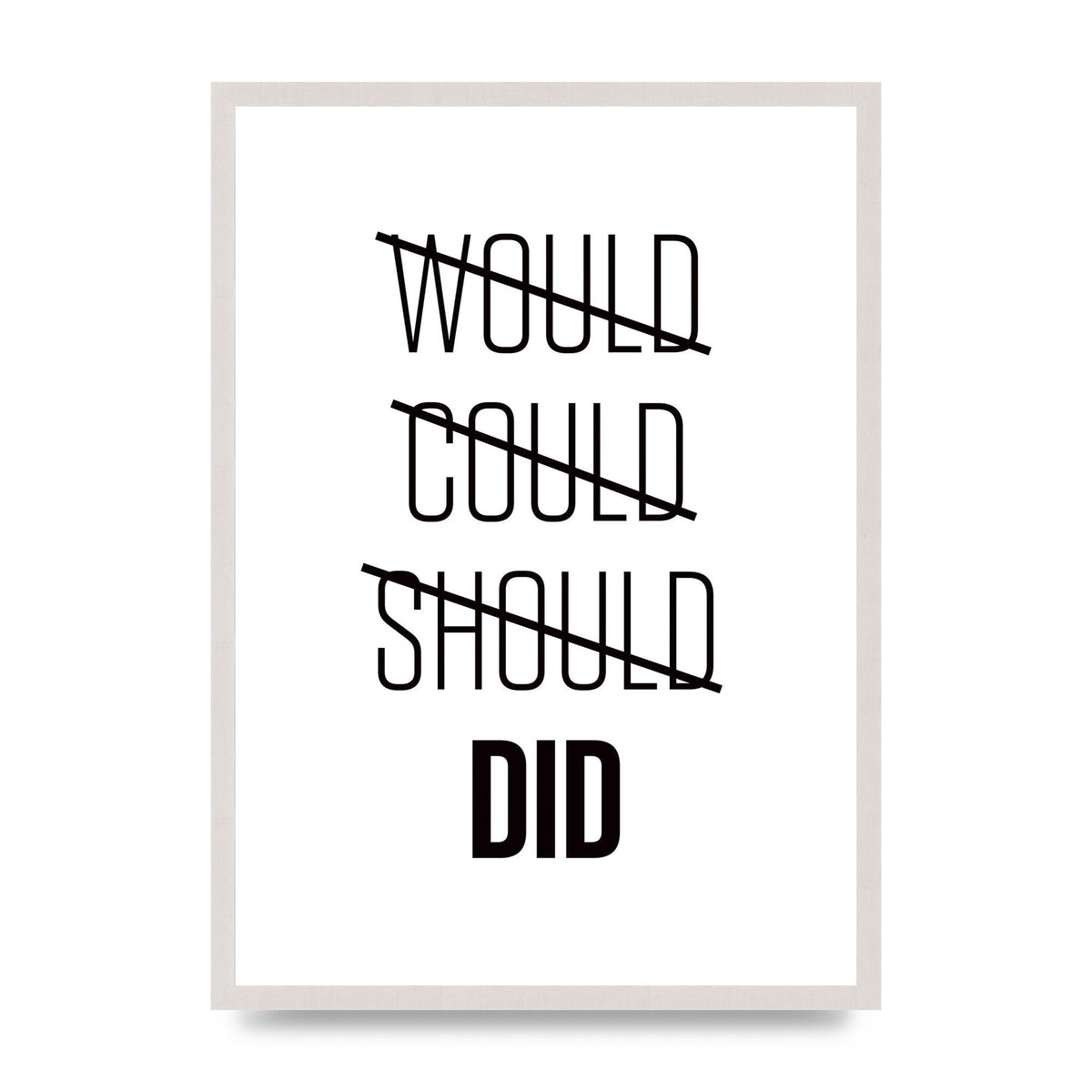Would Could Should Did" Printed Poster - A2 framed
