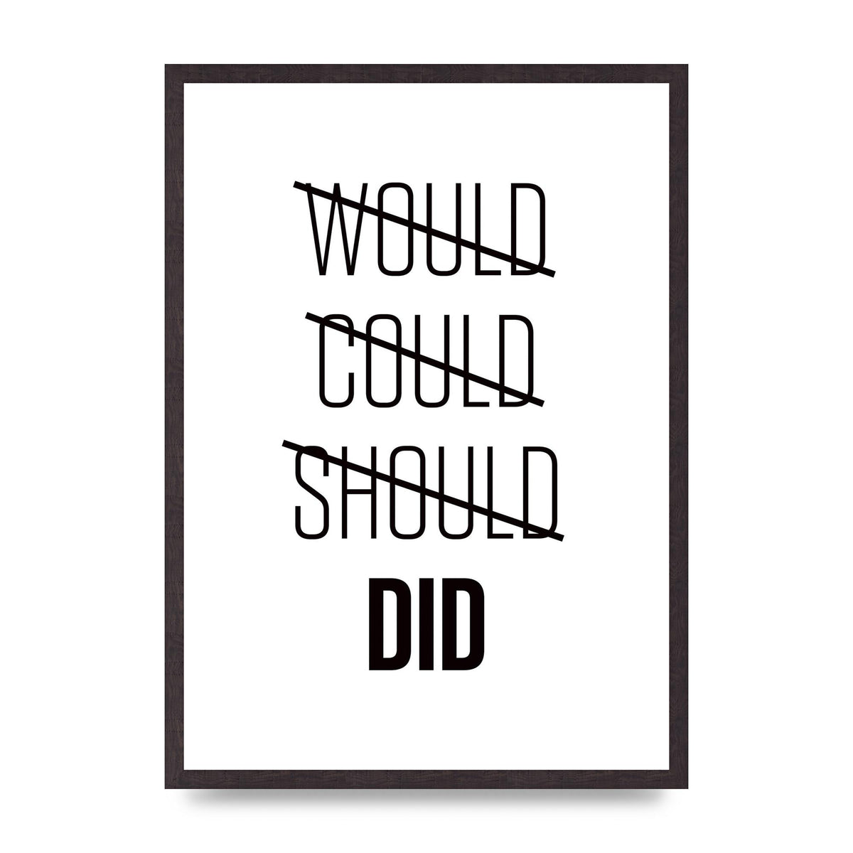 Would Could Should Did" Printed Poster - A2 framed
