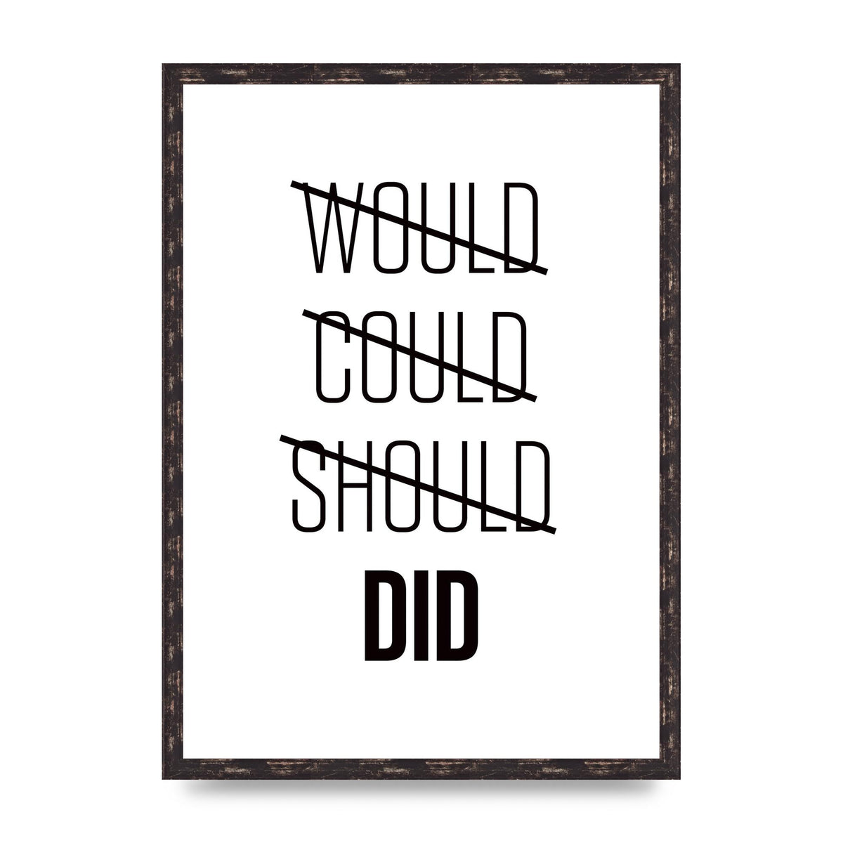 Would Could Should Did" Printed Poster - A2 framed